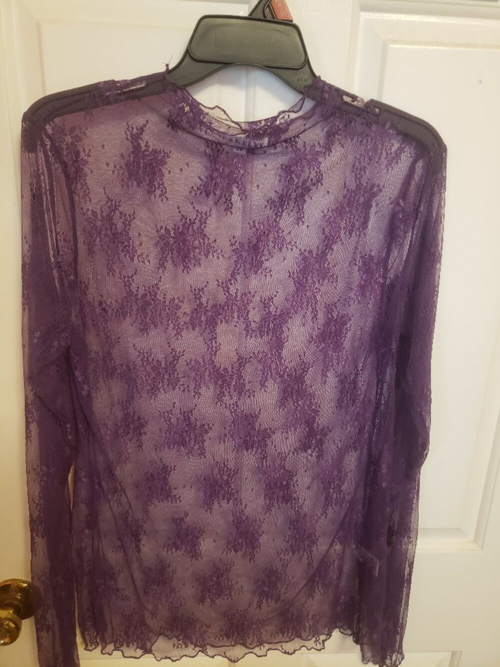 Blakely Sheer long sleeve mess top 2X.
